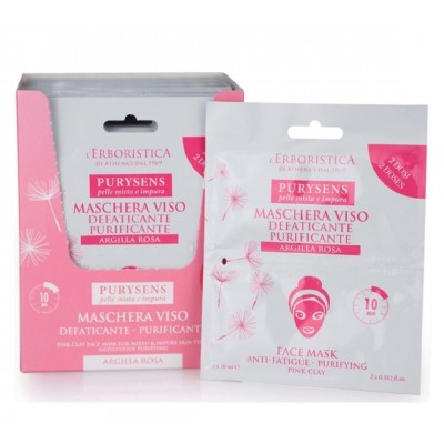 ATHENA'S L'ERBORISTICA MASCHERA VISO ARGILLA ROSA PURIFICANTE IDRATANTE RIOSSIGENANTE 2*10ML
