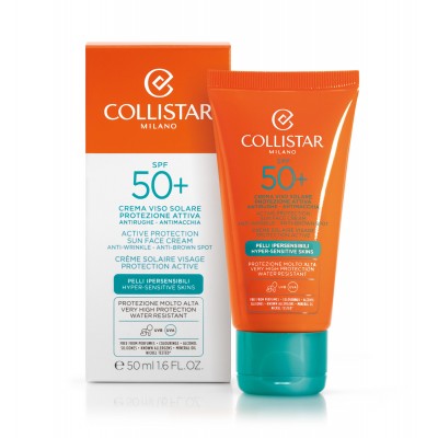 COLLISTAR CREMA VISO SOLARE PROTEZIONE ATTIVA PELLI SENSIBILI SPF 50+ 50 ml
