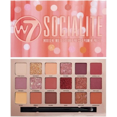 W7 INDULGENT MULTI-TEXTURED PRESSED PIGMENT PALETTE - SOCIALITE 17 g